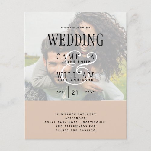 PHOTO WEDDING INVITATION Overlay Text LeahG BUDGET Flyer