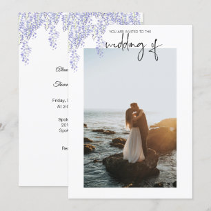 Photo Wedding Invitation Purple Wisteria