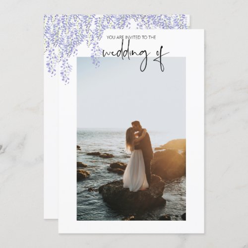 Photo Wedding Invitation Purple Wisteria