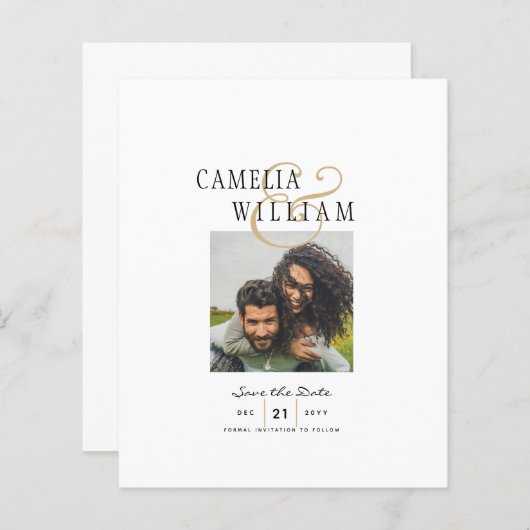Photo Wedding Invitation Save Date Digital Options (Front/Back)