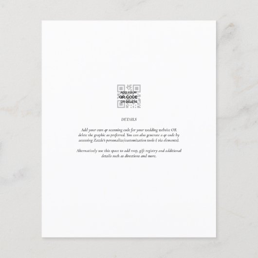 Photo Wedding Invitation Save Date Digital Options (Back)