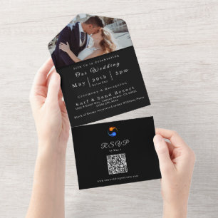 Photo Wedding Invitation-Twin Flame Wedding Theme- All In One Invitation