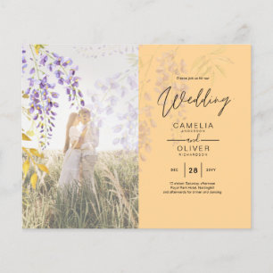 PHOTO WEDDING INVITATION Wisteria Floral BUDGET 