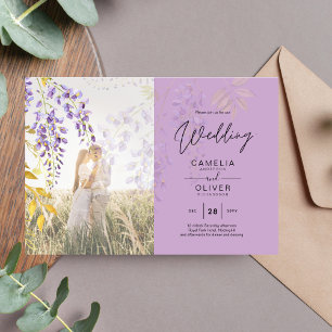 PHOTO WEDDING INVITATION Wisteria Floral BUDGET