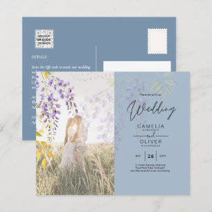 PHOTO WEDDING INVITATION Wisteria Floral BUDGET
