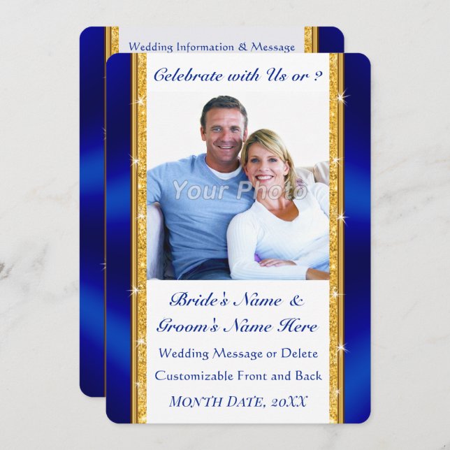 Photo, Wedding Invitations for Second Marriage (Front/Back)