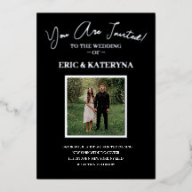 Photo Wedding Invitations | Silver Foil Accents