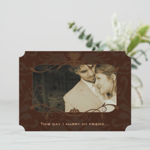 Photo Wedding Invite I marry my Friend-Chocolate