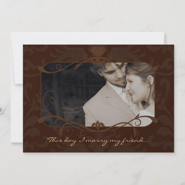Photo Wedding Invite I marry my Friend-Chocolate (Front)