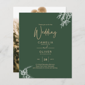 PHOTO Wedding Invite Juniper Green Modern Budget