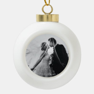 Photo Wedding Keepsake Christmas Ceramic Ball Christmas Ornament