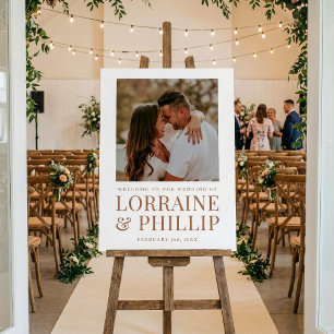 Photo wedding modern bold welcome sign