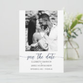 Photo Wedding Navy Blue Save The Date (Standing Front)