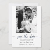 Photo Wedding Navy Blue Save The Date (Front)