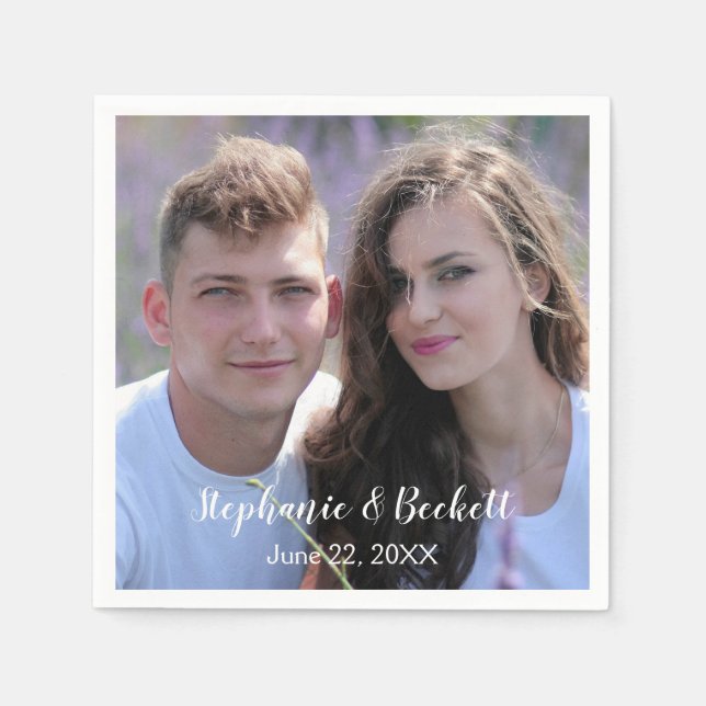 Photo Wedding Paper Napkins (Front)