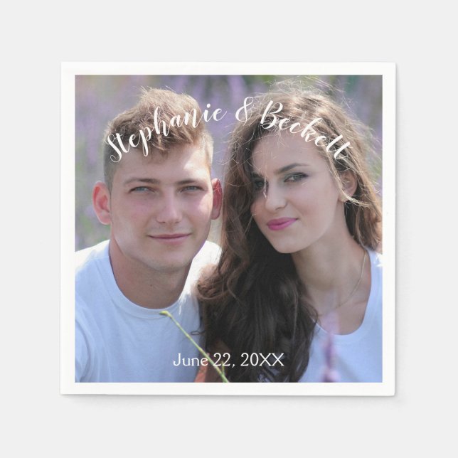 Photo Wedding Paper Napkins (Front)