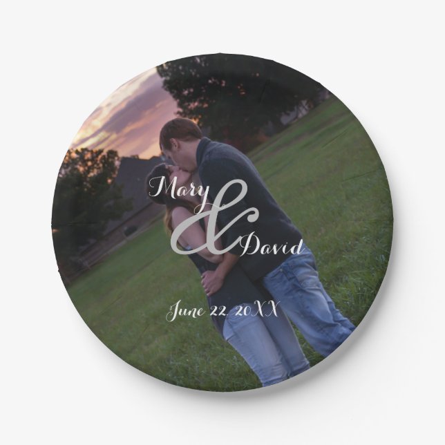 Photo Wedding Paper Plates (Front)