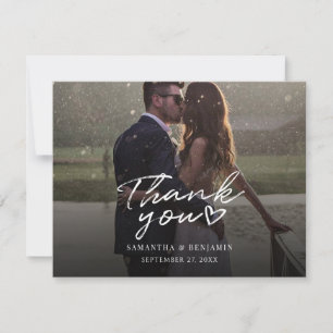 Photo Wedding Photo Hand-Lettered Thank You Note Card