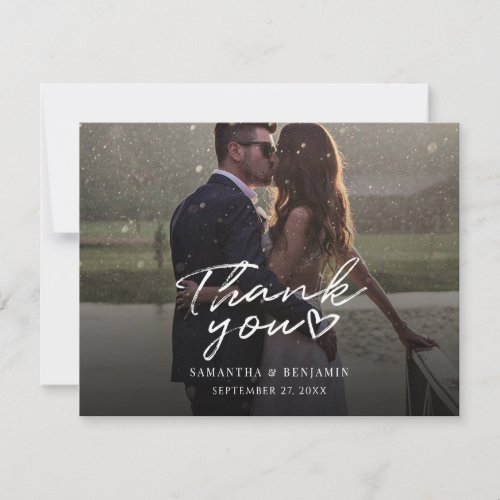 Photo Wedding Photo Hand-Lettered Thank You