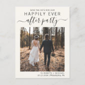 Photo Wedding Reception Cream Save The Date Announcement Postcard (Front)