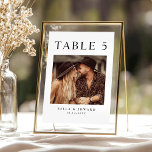 Photo Wedding Reception Table Number<br><div class="desc">Add a personal touch to your reception with our Photo Wedding Reception Table Number cards. These elegant cards showcase your favorite engagement photo alongside clean, modern typography, making each table unique and memorable. Perfect for a minimalistic yet meaningful style, these customizable table numbers beautifully blend simplicity with a special, personal...</div>