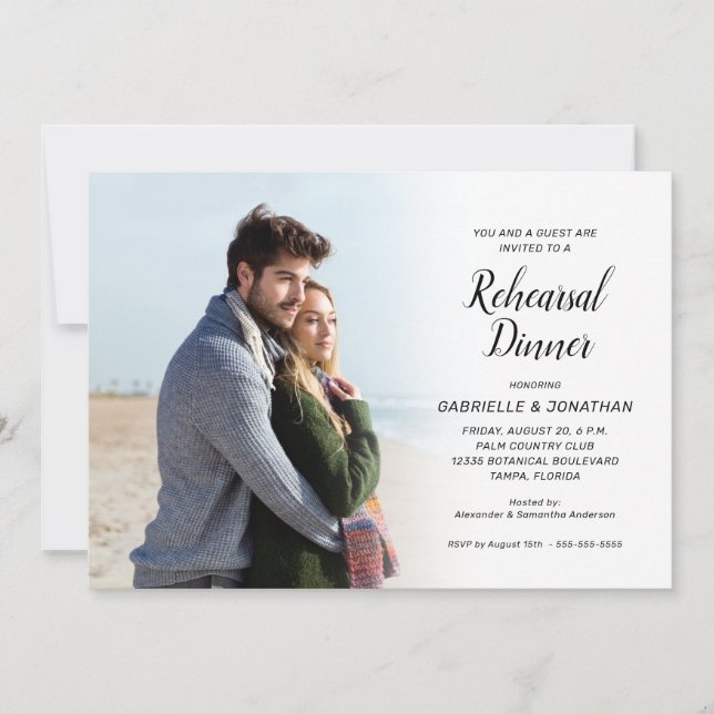 Photo Wedding Rehearsal Dinner Invitation (Front)