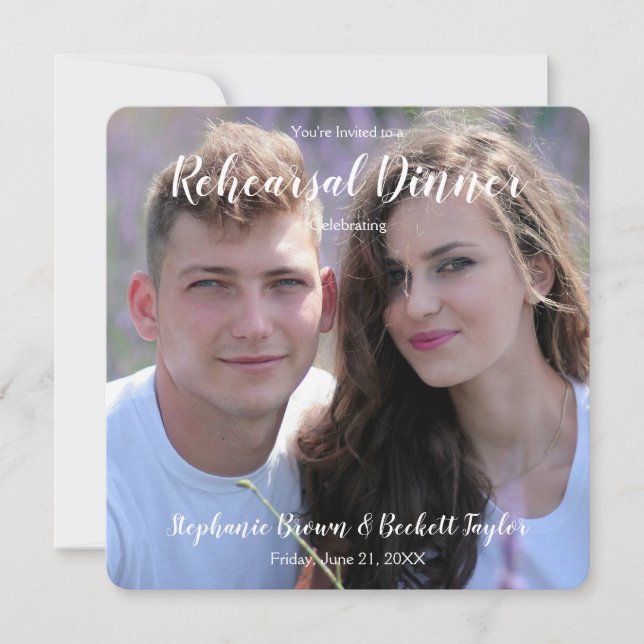 Photo Wedding Rehearsal Dinner Invitation (Front)