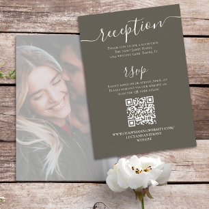 Photo Wedding RSVP Card Neutral Brown