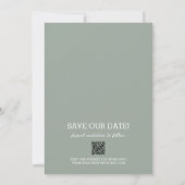 Photo Wedding Sage Green Save The Date (Back)