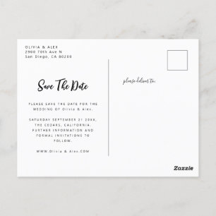 Photo Wedding Save the Date Announce Postcard