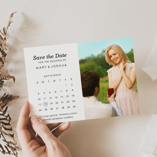 Photo Wedding Save the Date Calendar