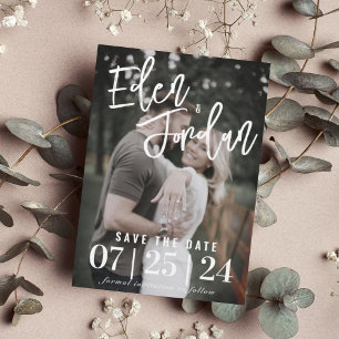 Photo Wedding Save the Date Faux Vellum Overlay Invitation