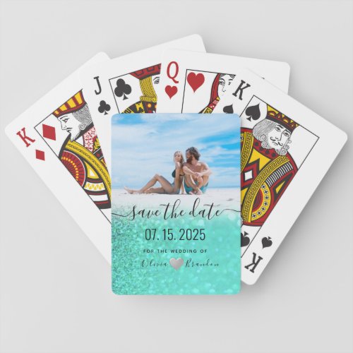 Photo Wedding Save The Date Invitation Poker Cards