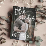 Photo Wedding Save the Date Magnet | Faux Vellum<br><div class="desc">Minimalist photo save the date card with a faux vellum overlay. This elegant but simple save the date is perfect as a magnet</div>