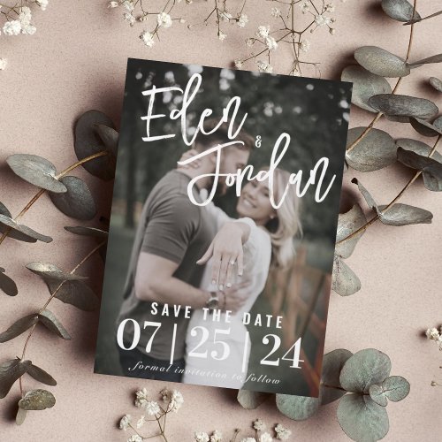 Photo Wedding Save the Date Magnet  Faux Vellum
