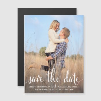 Photo Wedding Save The Date Magnets, One Picture Magnetic Invitation