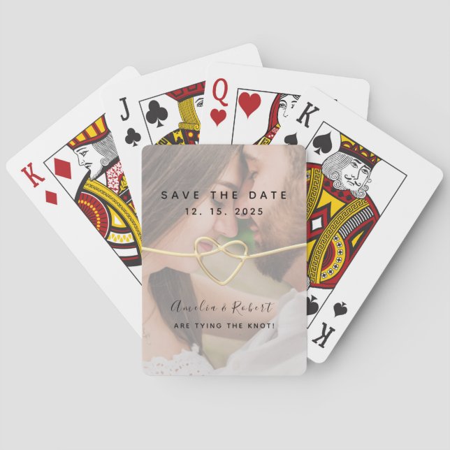 Photo Wedding Save The Date Poker Cards (Back)