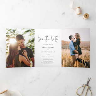 Photo Wedding Save The Date Script Card