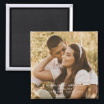 Photo Wedding Save the Date Square Magnet<br><div class="desc">Photo  Save the Date.  Wedding. Modern Font.  Magnet.  Couple Photo.  Square.</div>