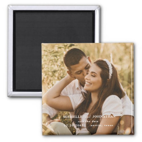  Photo Wedding Save the Date Square Magnet