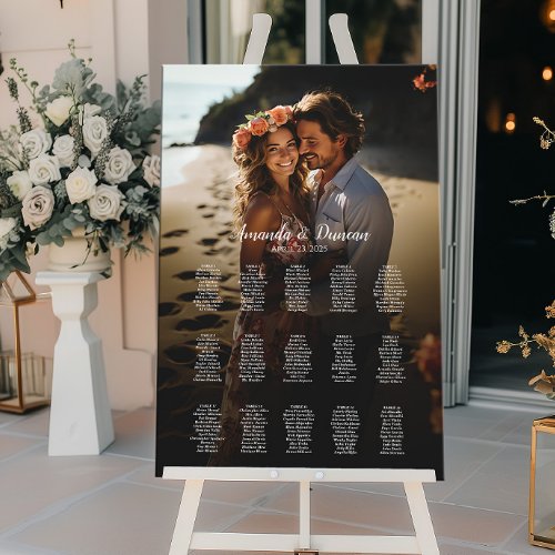 Photo wedding seating chart elegant 15 tables