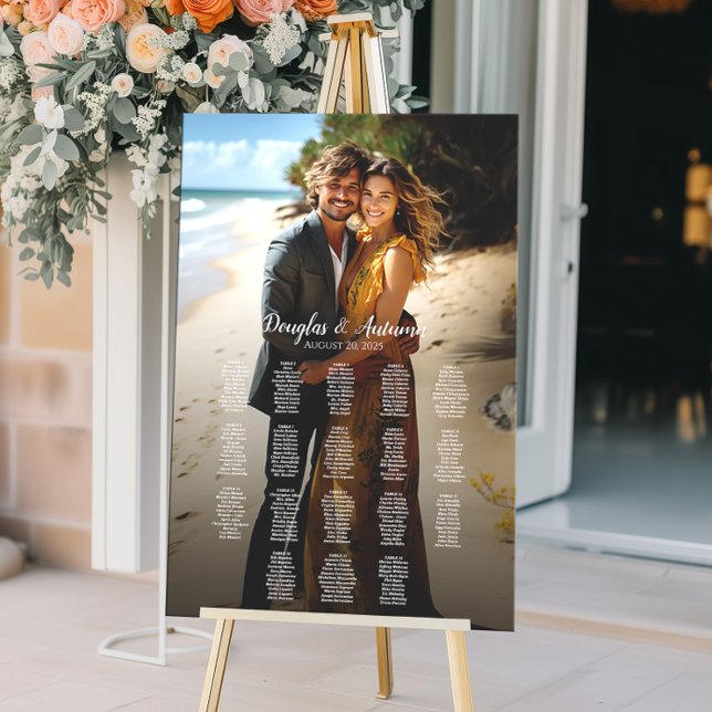 Photo wedding seating chart elegant 18 tables foam board (Creator Uploaded)