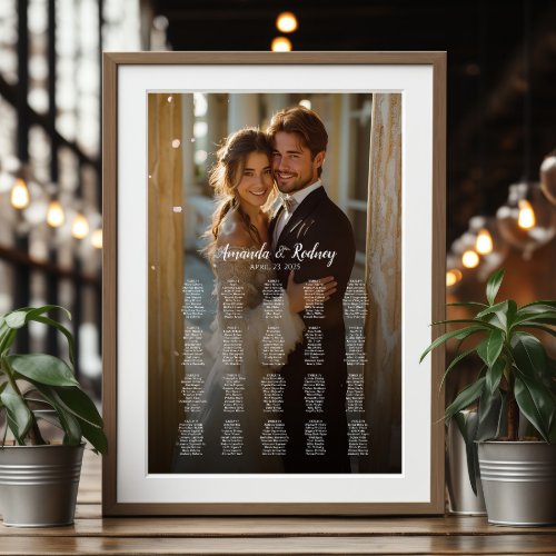 Photo wedding seating chart elegant 20 tables