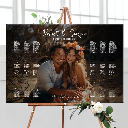 Photo wedding seating chart elegant seating plan