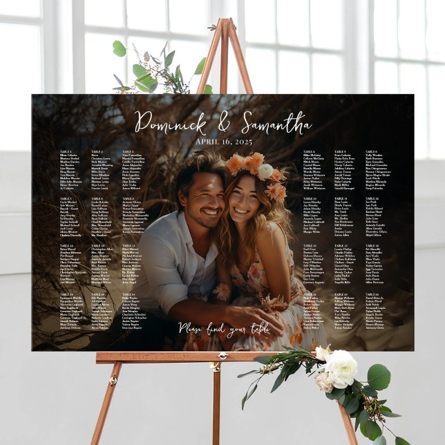 Photo wedding seating chart elegant seating plan foam board (Creator Uploaded)