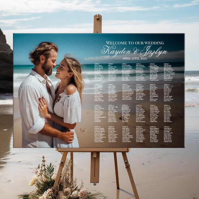 Photo wedding seating chart elegant typography (Creator Uploaded)
