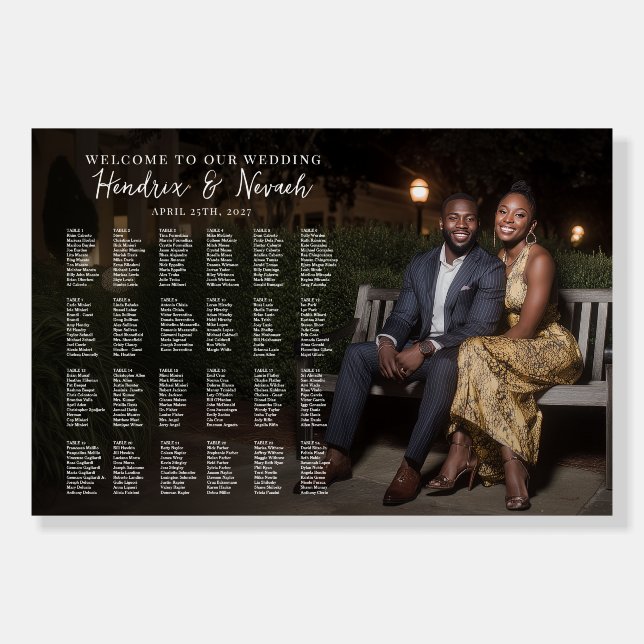 Photo wedding seating plan elegant foam board (Front)