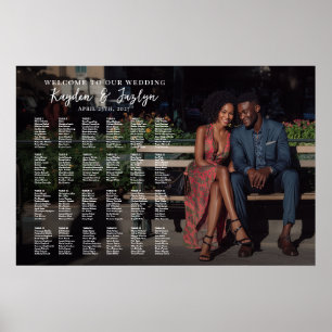 Photo wedding seating plan elegant poster