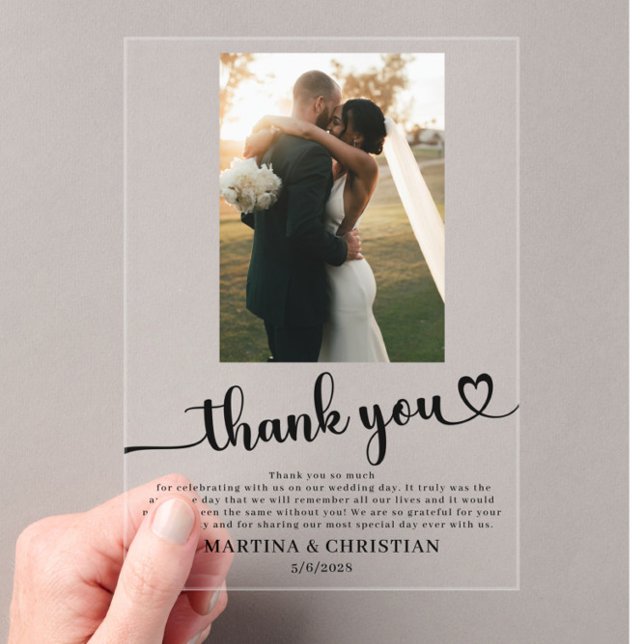 Photo Wedding Thank you  Acrylic Invitations (Creator Uploaded)