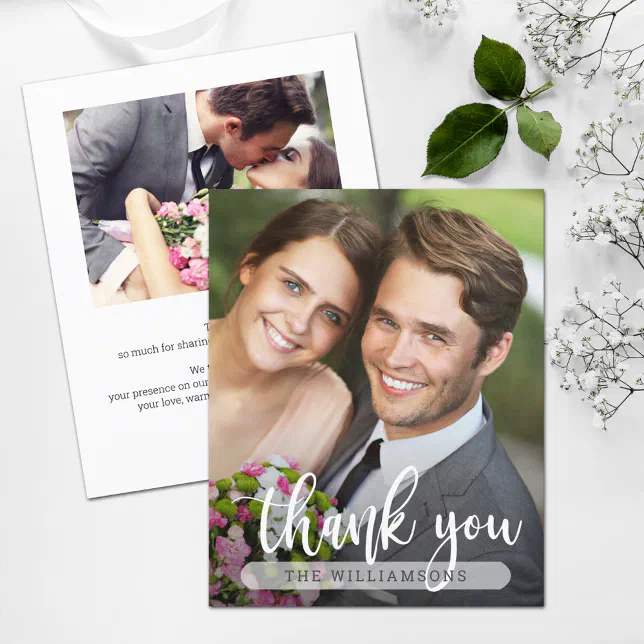 Photo Wedding Thank You Card Zazzle
